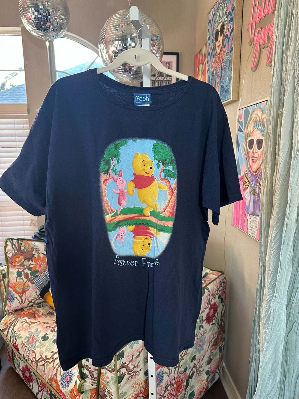 Disney Winnie the Pooh Forever Friends Graphic T-Shirt Navy